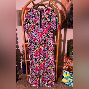 Cute deep v short sleeve wide leg jumpsuit from Shein